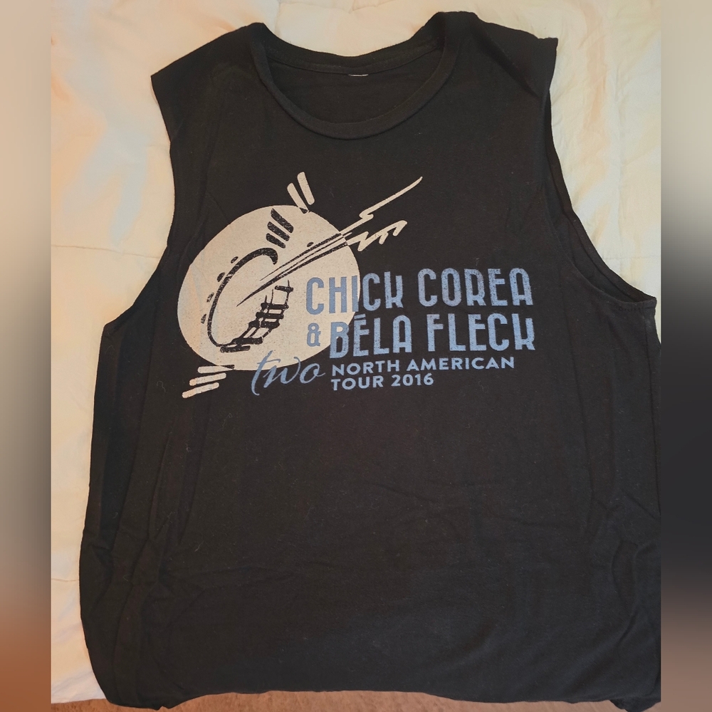 Black Graphic Sleeveless Tour Shirt